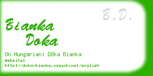 bianka doka business card