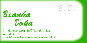 bianka doka business card